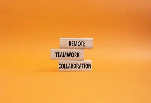 Remote teamwork collaboration symbol. Concept word Remote teamwork collabor.. Stock Photos