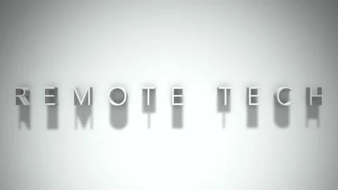 Remote tech 3D title animation with shadows on a white background Stock Footage 296855636