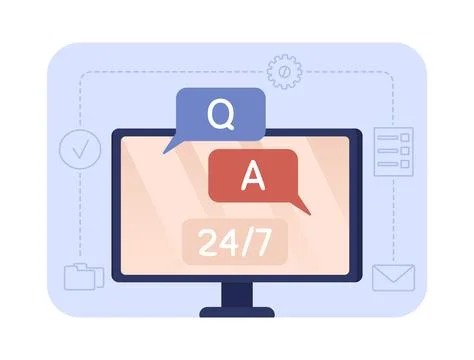 Remote tech support 2D vector isolated illustration Stock Illustration