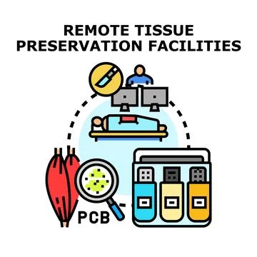 Remote tissue preservation facilities concept vector art Stock Illustration