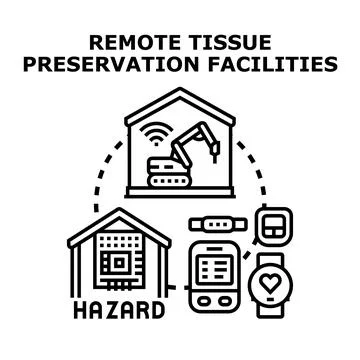 Remote tissue preservation facilities concept for biotechnology Stockillustratie