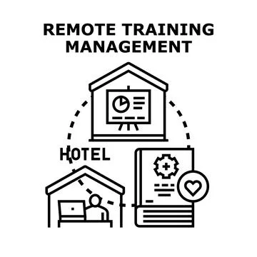 Remote training management concept with online education Stock Illustration