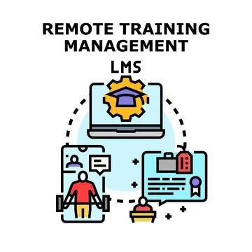Remote training management lms learning system icon Stock Illustration