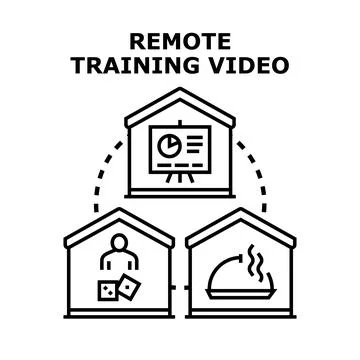 Remote training video course for home learning Stock Illustration