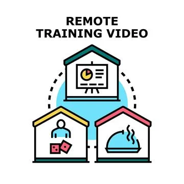 Remote training video course for home learning Stock Illustration