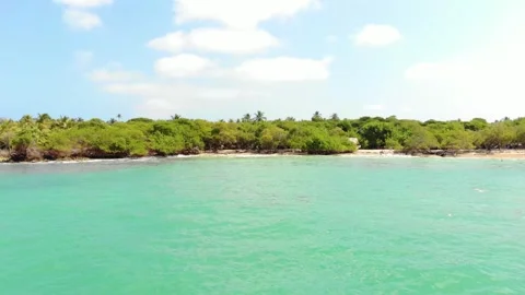 Remote Tropical Beach with Crystal-Clear Waters Stock Footage 304393313