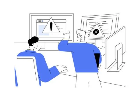 Remote troubleshooting isolated cartoon vector illustrations. 스톡 일러스트