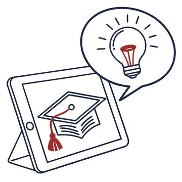 Remote Tutoring Icon Outline Vector White Background Stock Illustration