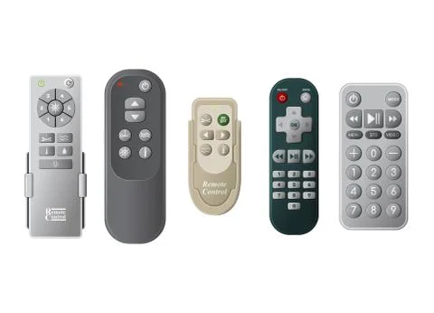 Remote TV controls buttons vector illustration. Wireless power media device to Stock Illustration