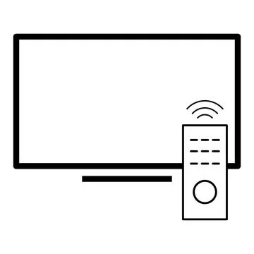 Remote tv device icon, control technology media television sign, web digital Illustrazione stock