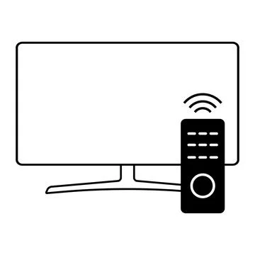 Remote tv device icon, control technology media television sign, web digital Stock Illustration