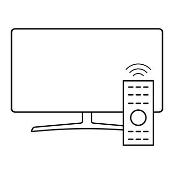 Remote tv device icon, control technology media television sign, web digital Illustrazione stock