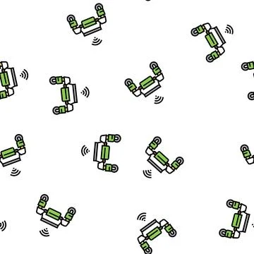 Remote vehicle smart farm vector seamless pattern Stock Illustration