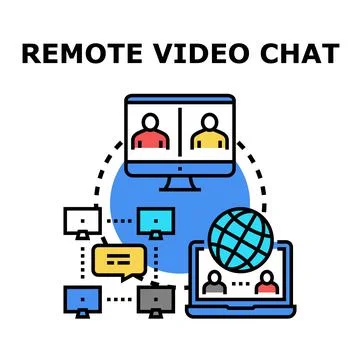 Remote video communication global network conference call Stock Illustration