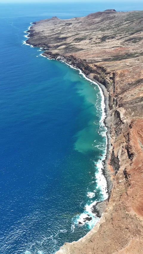 Remote Volcanic Coastline at Cabo Pearce, Socorro Island, Mexico Stock Footage 344477694