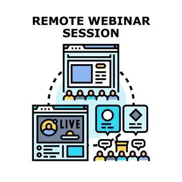Remote webinar session concept with online streaming イラスト素材