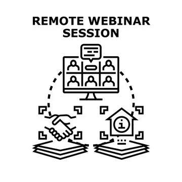 Remote webinar session connecting people in business Stock Illustration