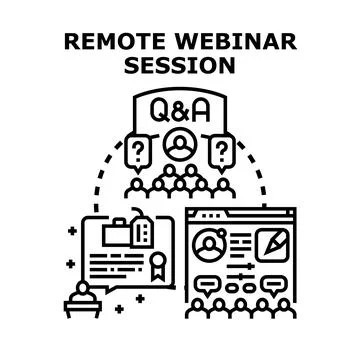 Remote webinar session for online business education Stockillustratie