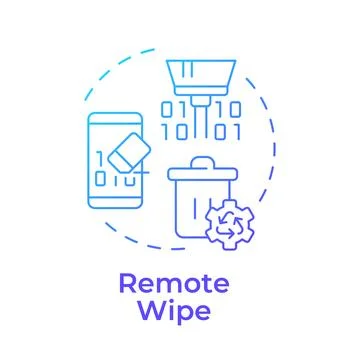 Remote wipe blue gradient concept icon Illustrazione stock