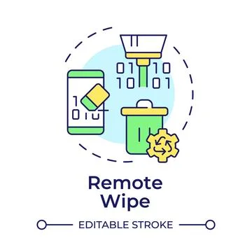 Remote wipe multi color concept icon Illustrazione stock