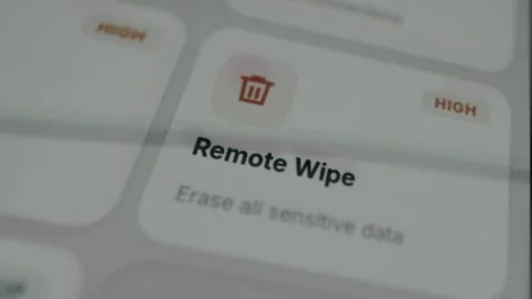 Remote Wipe option to erase all sensitive data Stock Footage 333824683