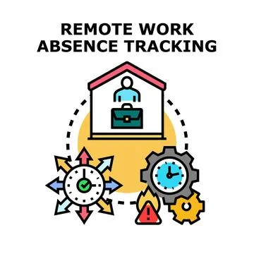 Remote work absence tracking and employee management system Stock Illustration
