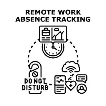 Remote work absence tracking management system icon Stock Illustration