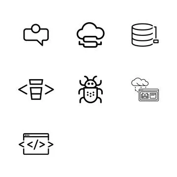 Remote Work and Freelancing Icons set Stock Illustration