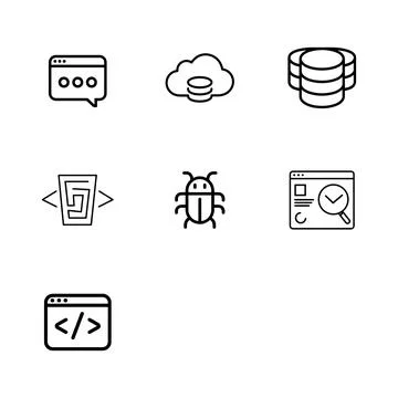 Remote Work and Freelancing Icons set Stock Illustration