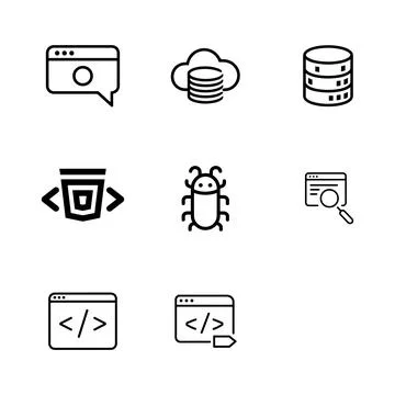 Remote Work and Freelancing Icons set Stock Illustration