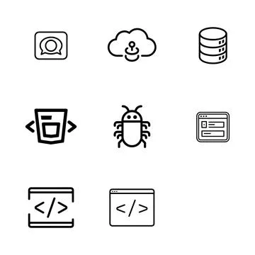 Remote Work and Freelancing Icons set Stockillustratie