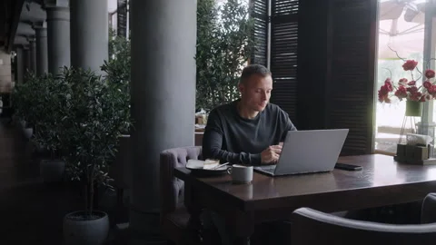 Remote Work And Online Business, Portrait Of Concentrated Successful Businessman Stock Footage 247734693