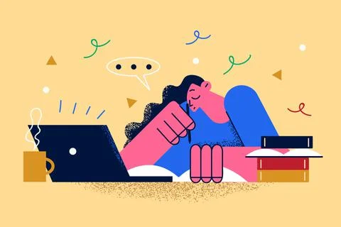 Remote work and online communication concept Stock Illustration