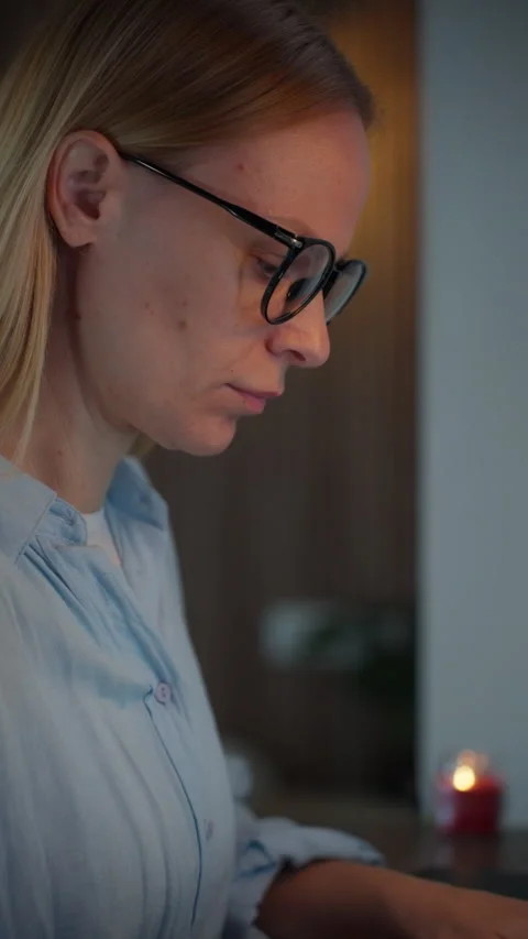 Remote work and online learning from home, woman working and studying on la.. Stock Footage 327488547