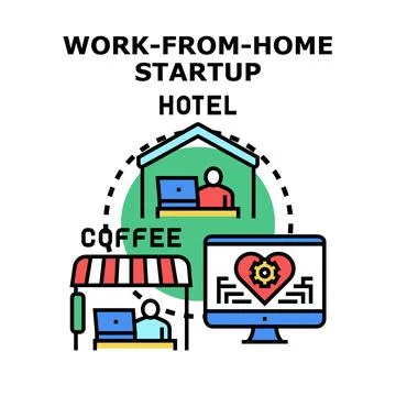 Remote work and startup office lifestyle concept イラスト素材