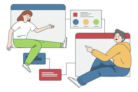 Remote Work and Working from Home Stock Illustration