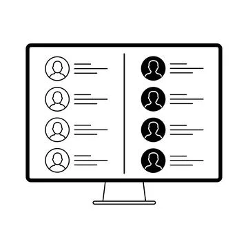 Remote work business line icon vector illustrator design. Stock-Illustration