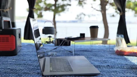 Remote work from the car Video stock 161874466