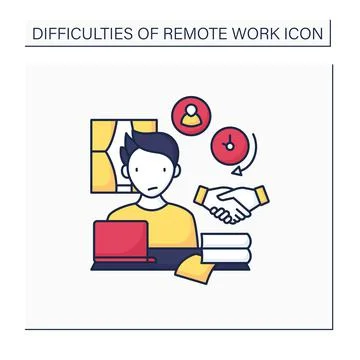 Remote work color icon Stock Illustration