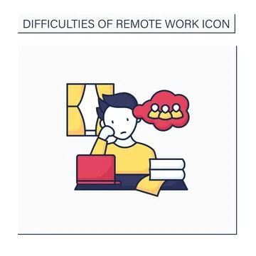 Remote work color icon Stock Illustration