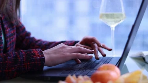 Remote work. Communication on a laptop Stock Footage 169462260