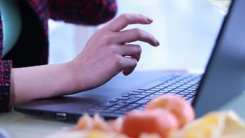 Remote work. Communication on a laptop Stock Footage 169462301