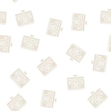 Remote work on computer glyph seamless pattern Stock Illustration