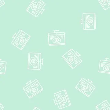 Remote work on computer line seamless pattern Illustrazione stock