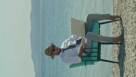 Remote work concept. Video for vertical story. Stock Footage 144256743