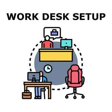 Remote work desk setup vector illustrating flexible employment 스톡 일러스트