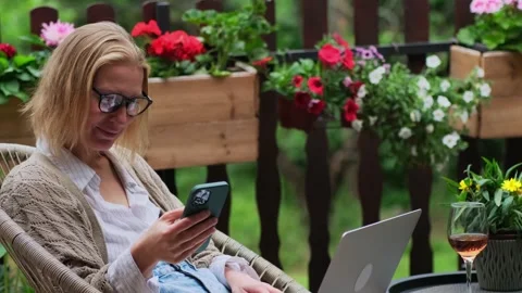 Remote work, digital nomad concept. Stock Footage 242554066