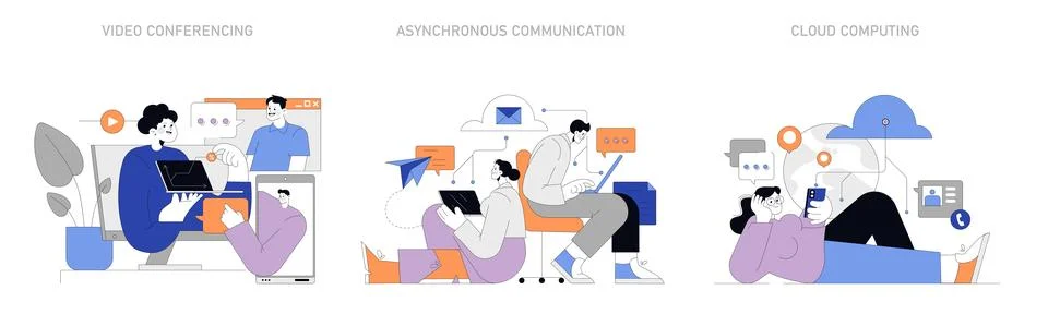 Remote Work dynamics. Vector illustration Stock Illustration