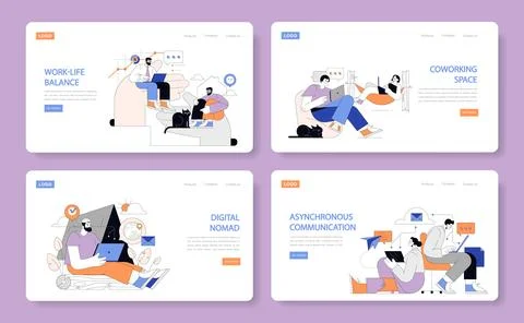 Remote Work encapsulated. Vector illustration. Stock Illustration