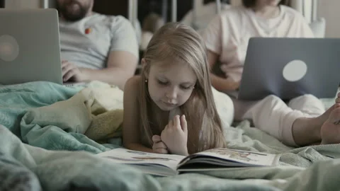 Remote work in the family Stock Footage 153132674